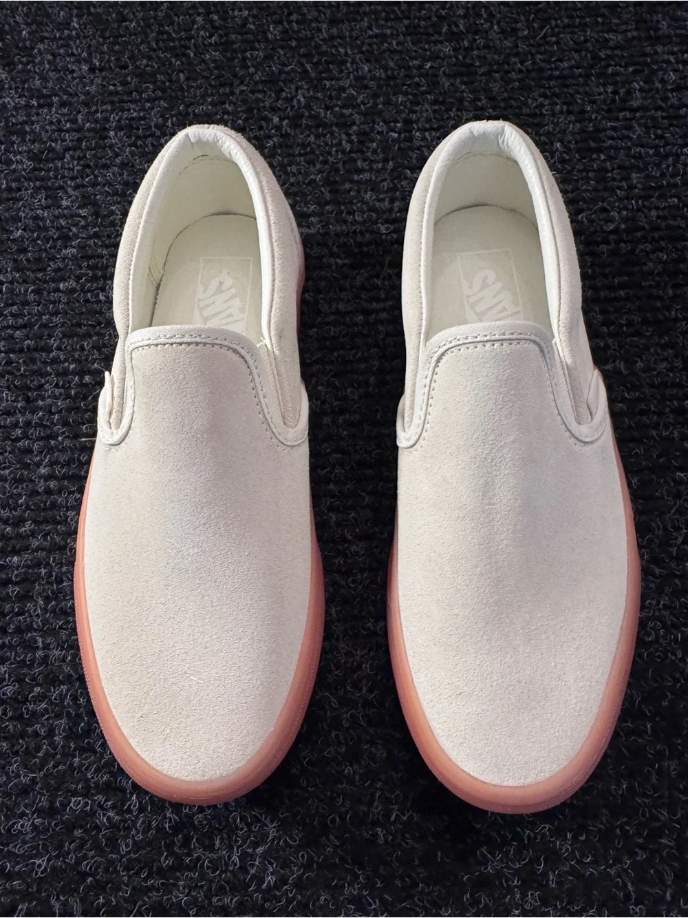 Vans Size 5.5 Men/7 Women Ultra Cush Pro SlipOn Marshmallow White Suede Gum Sole